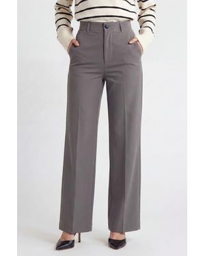 Solomon & Sage Classic Organic Wide Leg Pants - Gray