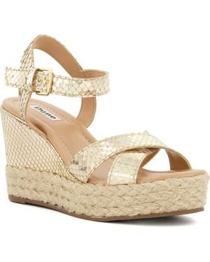 Dune Kind Cross-strap Wedge Sandals - Natural
