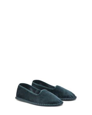 Mango Velour Loafer - Blue