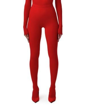 Naked Wardrobe Closed Toe Leggings - Red