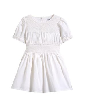 Reiss Kids' Amber Smocked Cotton Dress - White