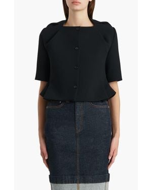 KHAITE Franc Crepe Peplum Jacket - Black