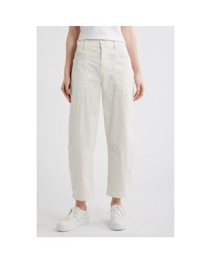 Frank & Eileen Bray Barrel Leg Cotton Twill Pants - White
