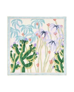 Lost Pattern Ethereal Mirage Large Silk Scarf - Green