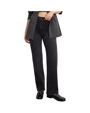 GOOD AMERICAN Soft-Tech Good True High Waist Straight Leg Jeans - Blue