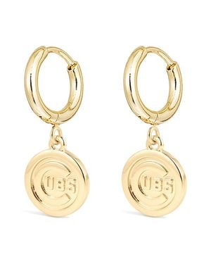 Luv Aj X The Mlb Chicago Cubs Logo Charm Hoop Earrings - Metallic