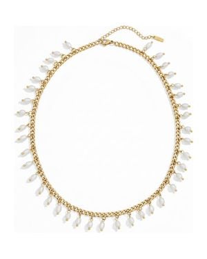 Bliss Diamond Vicentina 18K Plated 16 Fresh Water Pearl Necklace - Metallic