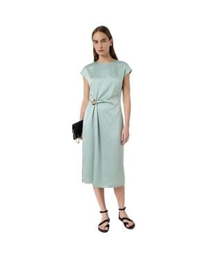 Gerard Darel Rialya Buckle Detail Midi Dress - Blue