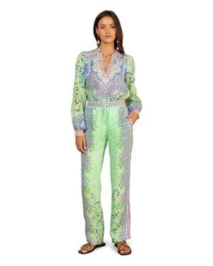 Hale Bob Azenor Washed Linen Pant - Green