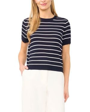 Halogen® Stripe Crewneck Sweater - Blue