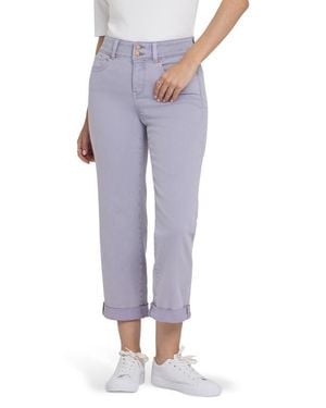 NYDJ Bailey Cool Embrace High Waist Crop Relaxed Straight Leg Jeans - Purple