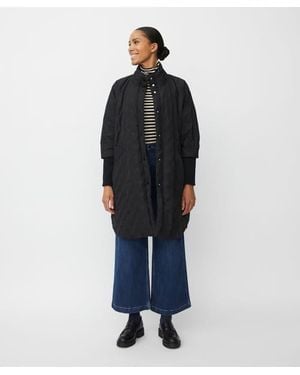 Masai Tilda Long Sleeve High Neck Long Coat - Blue