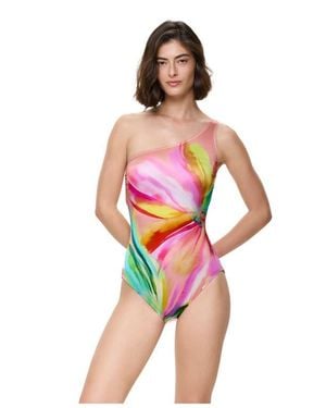 Gottex Floral Rhythm One Shoulder One Piece - Multicolor
