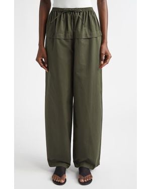 Alaïa Cotton Peplum Pants - Green