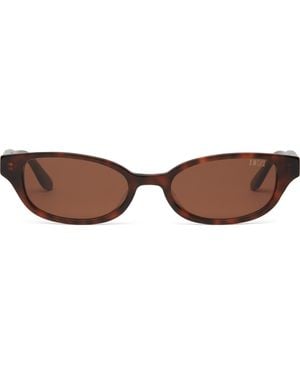 DEZI Gia Rectangular Gradient Sunglasses - Brown