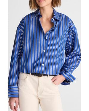 Madewell Straight Hem Poplin Shirt - Blue