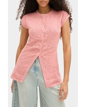 ALIGNE Lisbeth Knit Longline Waistcoat - Pink