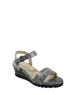 David Tate Knockout Ankle Strap Wedge Sandal - Multicolor