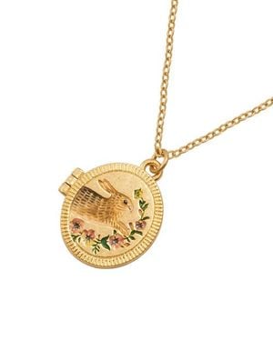 Fable England Running Bunny Locket - Metallic