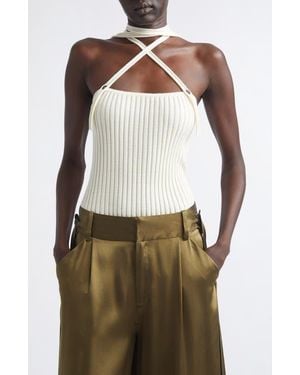 AISLING CAMPS Convertible Merino Wool Sweater Camisole - Brown