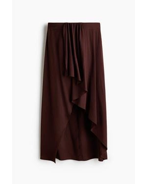 H&M Draped-Panel Asymmetric Skirt - Purple
