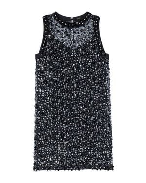 Maje Rhinestone Floral Dress - Black