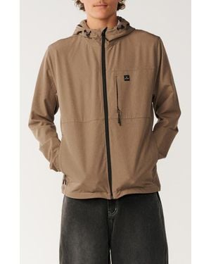 Rip Curl Elite Anti Series Water Repellent Hooded Jacket - Natural