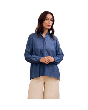 Celtic & Co. Drapey Pop Over Blouse - Blue