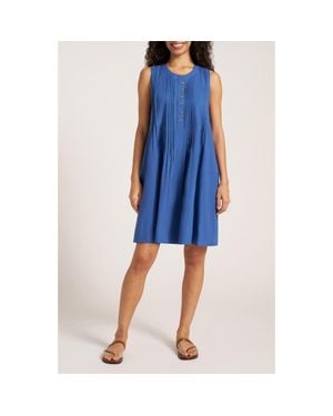 Matty M Helena Pleat Shift Dress - Blue