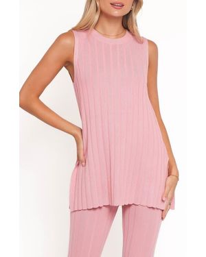 Petal & Pup Silvie Wide Rib Sweater Tank & Straight Leg Pants Set - Pink