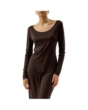 LILYSILK Scoop-Neck Pure Silk Slim Fit Top - Black