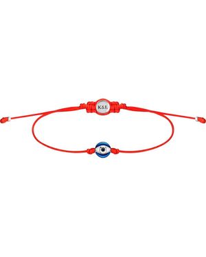 Karma and Luck Enamel Evil Eye String Adjustable Bracelet Spiritual Freedom - Red