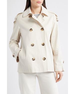 Sam Edelman Double Breasted Water Repellent Swing Jacket - Natural