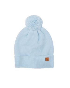 Northern Classics Knit Winter Hat With Knit Pom - Blue