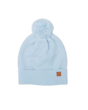 Northern Classics Knit Winter Hat With Knit Pom - Blue