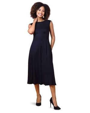 Alie Street London Luna Boat Neck Sleeveless Midi Dress - Blue