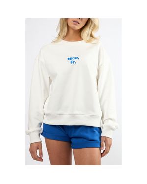 Viens Avec Moi The Nice, Fr. Cotton Graphic Sweatshirt - White