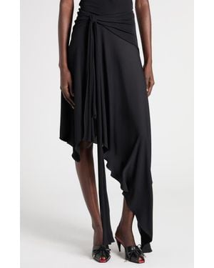 McQueen Asymmetrica Jersey Skirt - Black