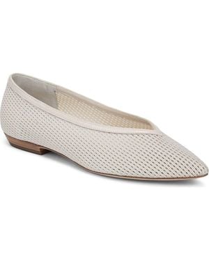 Veronica Beard Bancroft Pointed Toe Flat - White