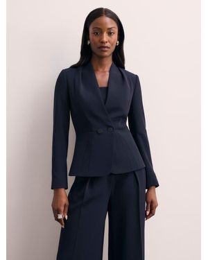 The Fold Arno Clever Crepe Blazer - Blue