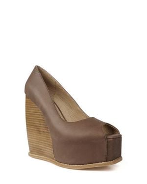 Zigi Milluh Peep Toe Platform Wedge Sandal - Brown