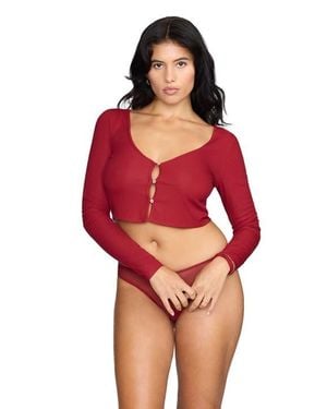 CUUP The Cropped Cardigan - Red