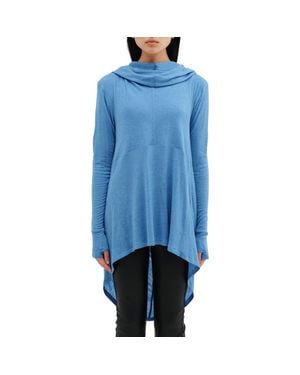 Two Lines by Marcella Berkeley Hooded Tunic Top - Blue