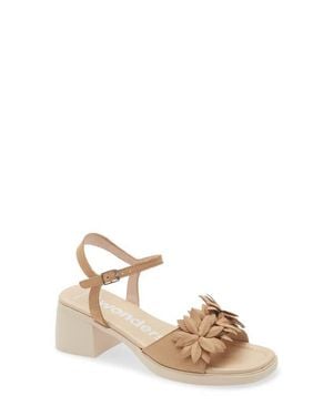 Wonders Flower Ankle Strap Slide Sandal - Natural