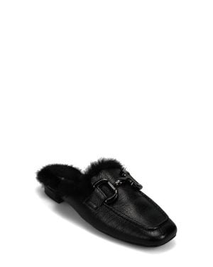 Vaneli Skyla Faux Fur Lined Mule - Black
