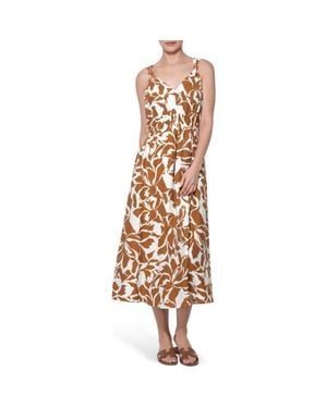 Adelyn Rae Kiana Wood Trim Sleeveless Maxi Dress - Metallic