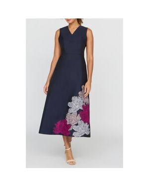 Kay Unger Aria Floral Cocktail Dress - Blue