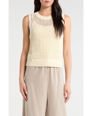 Splendid Camellia Open Knit Sleeveless Sweater - Natural