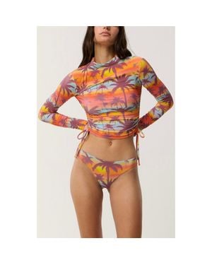 Rip Curl Retro Revival Ruched Long Sleeve Rashguard - Orange