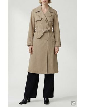 Noize Evelin Tie Waist Water Repellent Coat - Natural